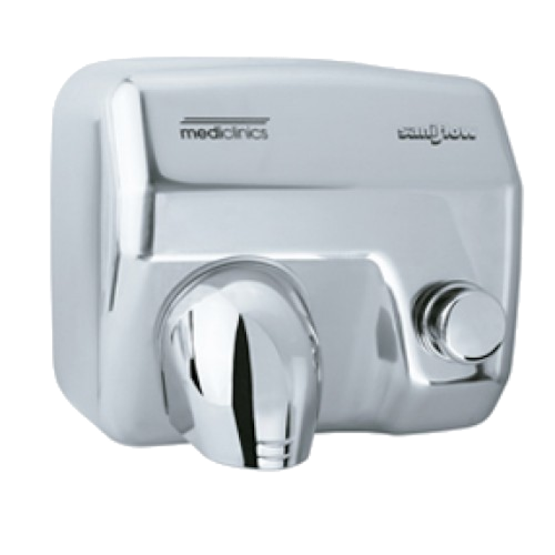 Сушарка для рук MEDICLINICS E-05C Push Button SANIFLOW, механічна, 2250 Вт